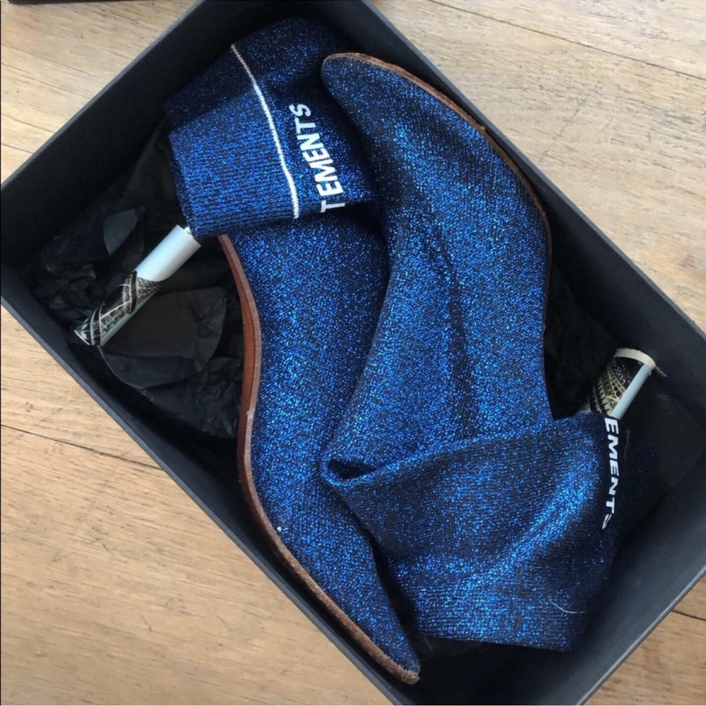Blue sparkle vetements boots